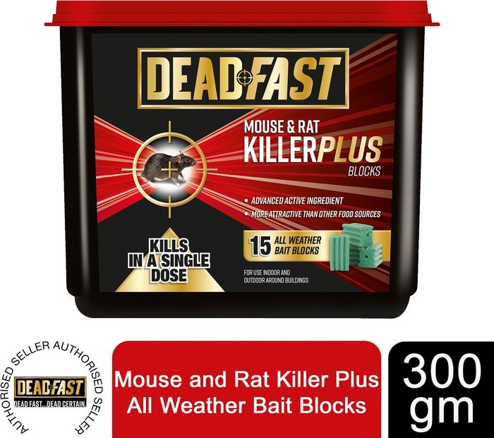 The Range | Deadfast Mouse And Rat Killer Plus All Weather Bait Blocks 15 Pack 300Gr Deadfast Mouse And Rat Killer Plus All Weather Bait Blocks 15 Pack 300Gr