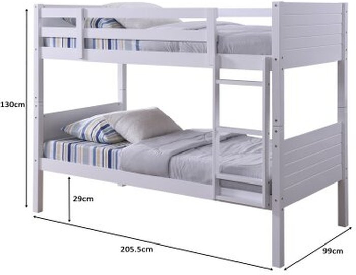 The Range | Humza Amani Lala White Wooden Bunk Bed, Converts into 2 Beds - white / Small Single Humza Amani Lala White Wooden Bunk Bed, Converts into 2 Beds - white / Small Single