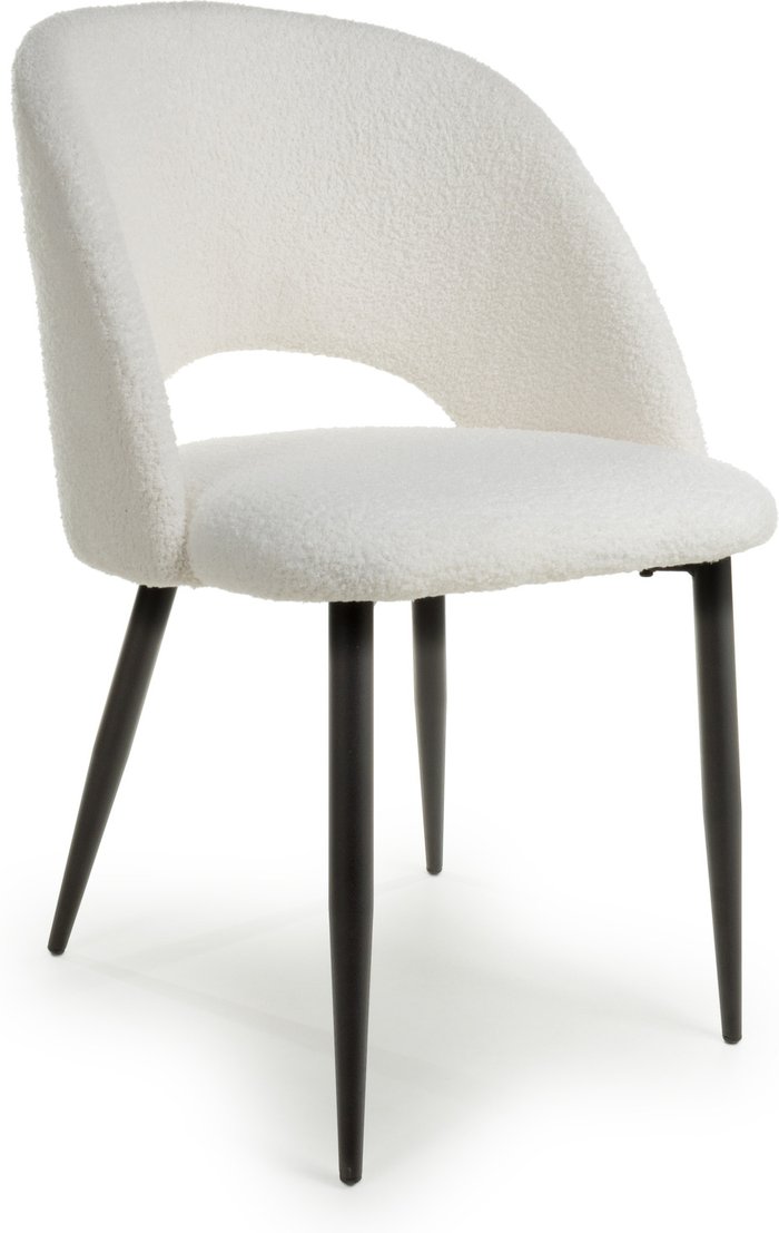 The Range | Shankar Pair of Atlanta Boucle White Dining Chairs - White Shankar Pair of Atlanta Boucle White Dining Chairs - White