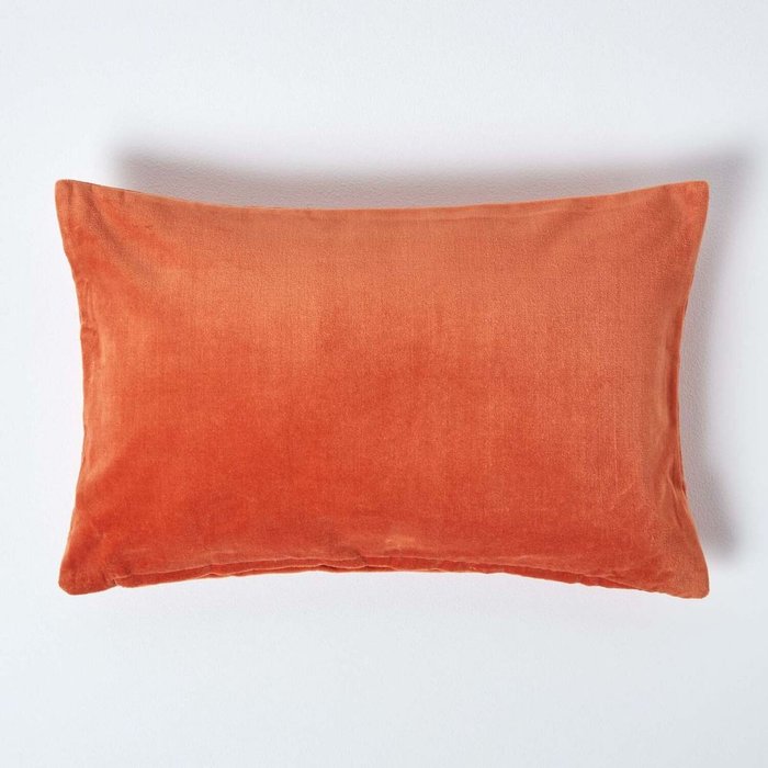 The Range | Homescapes Homescapes Velvet Cushion Cover - Burnt Orange Homescapes Homescapes Velvet Cushion Cover - Burnt Orange