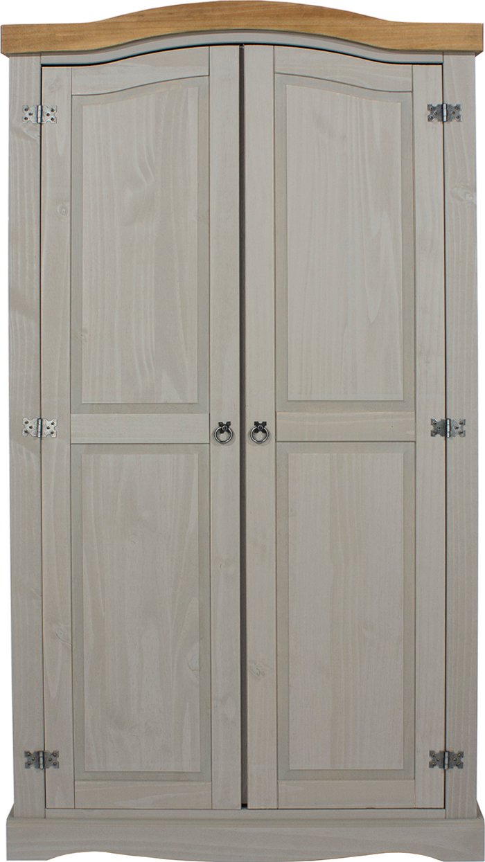 The Range | Core Products Ltd Corona Grey Two Door Wardrobe - Grey washed wax Core Products Ltd Corona Grey Two Door Wardrobe - Grey washed wax