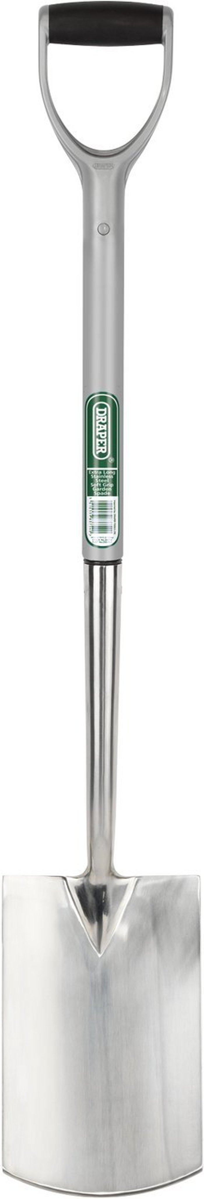 The Range | Draper Draper Extra Long Stainless Steel Garden Spade with Soft Grip - Silver Draper Draper Extra Long Stainless Steel Garden Spade with Soft Grip - Silver