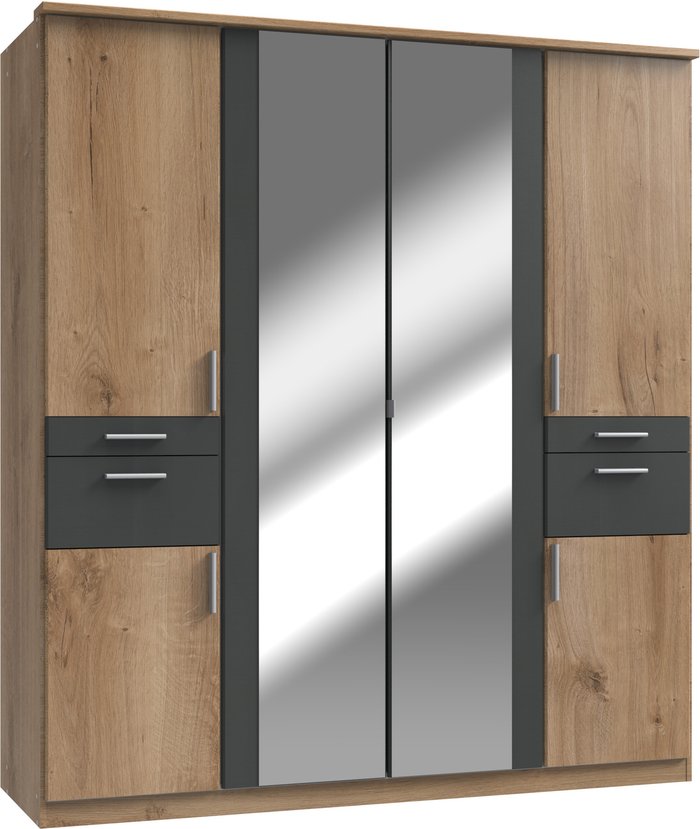The Range | Tjs Koblenz Planked Oak 4 Door Wardrobe - Oak Tjs Koblenz Planked Oak 4 Door Wardrobe - Oak