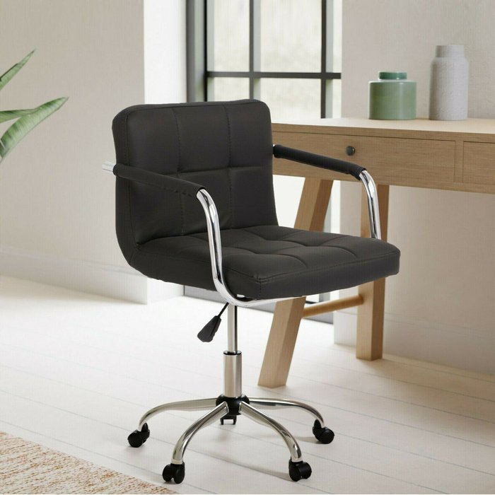 The Range | Neo Neo Cushioned Computer Office Desk Chair - Black Neo Neo Cushioned Computer Office Desk Chair - Black