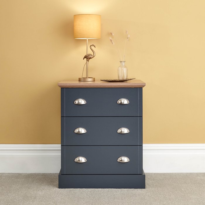 The Range | GFW Kendal 3 Drawer Chest - Slate Blue GFW Kendal 3 Drawer Chest - Slate Blue