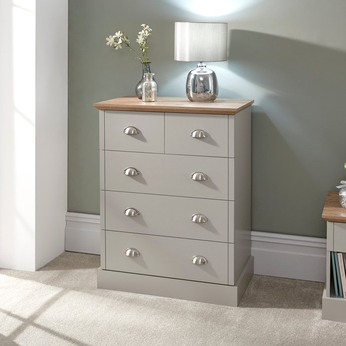 The Range | Kendal Three and Two Drawer Chest Grey Kendal Three and Two Drawer Chest Grey