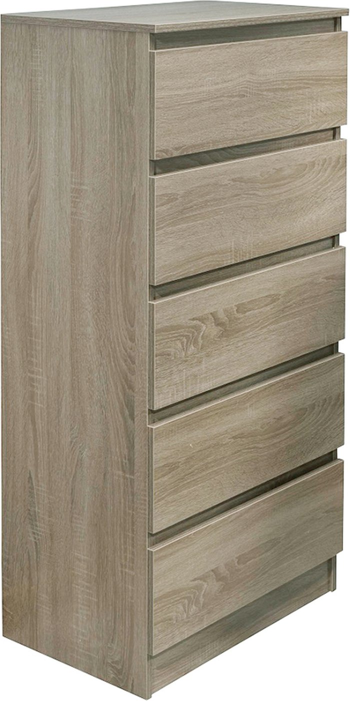 The Range | FWStyle Modern No Handle Chest Of Drawers - Brown / 121.5cm FWStyle Modern No Handle Chest Of Drawers - Brown / 121.5cm
