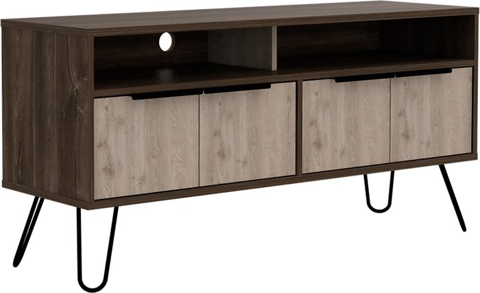 The Range | Core Products Ltd Nevada wide screen TV rack with 4 doors - Smoked oak Core Products Ltd Nevada wide screen TV rack with 4 doors - Smoked oak