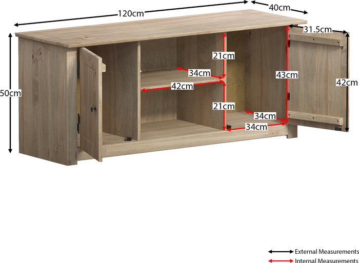The Range | Panama 2 Door 1 Shelf Flat Screen TV Unit - Pine Panama 2 Door 1 Shelf Flat Screen TV Unit - Pine