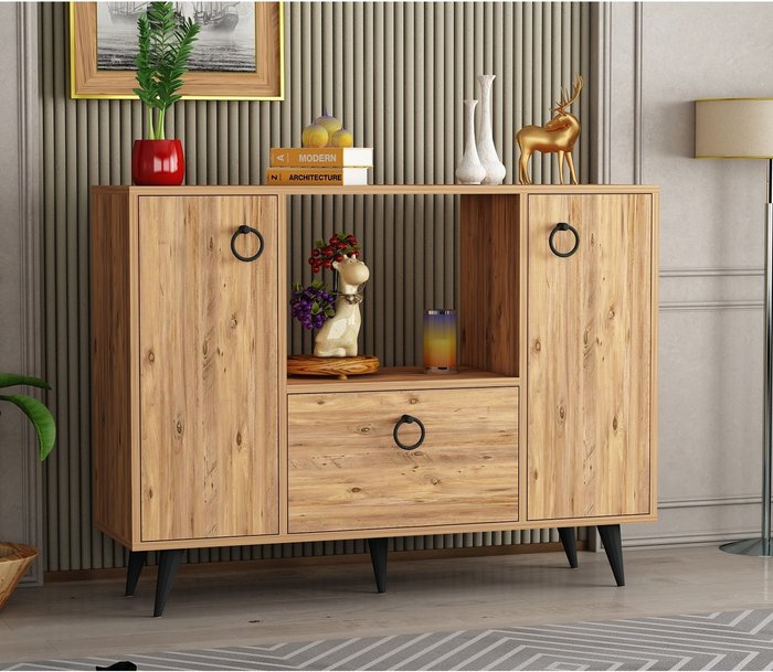 The Range | Destina Home Silvestro Sideboard with Cabinets and Shelf - Antique Pine Destina Home Silvestro Sideboard with Cabinets and Shelf - Antique Pine