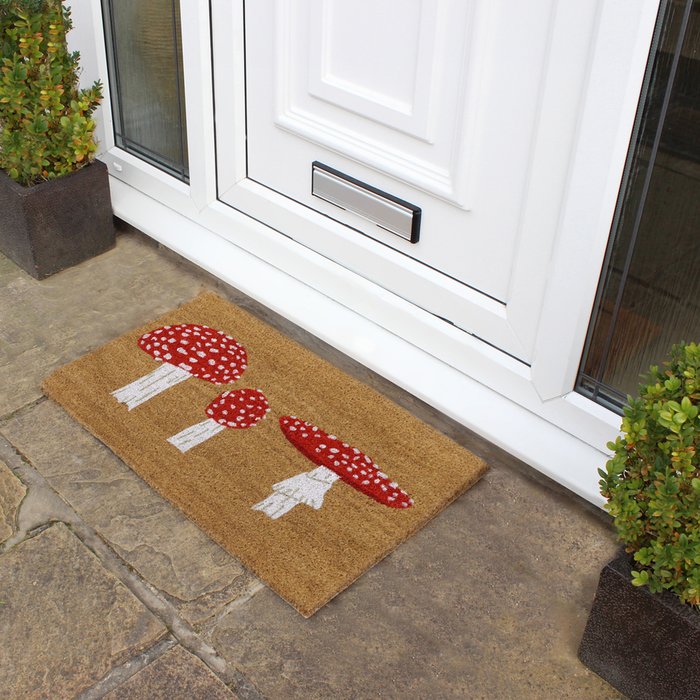 The Range | JVL JVL Eco-friendly Latex Backed Coir Door Mat, Toad Stool JVL JVL Eco-friendly Latex Backed Coir Door Mat, Toad Stool