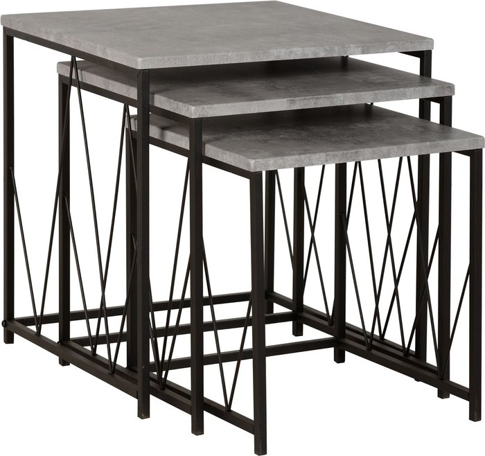 The Range | Seconique Athens Square Nest of Tables - Concrete Seconique Athens Square Nest of Tables - Concrete