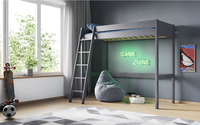 The Range | Noomi Tera High Sleeper Frame Only Grey - Grey Noomi Tera High Sleeper Frame Only Grey - Grey