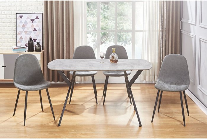 The Range | Seconique Athens Rectangular Dining Set - concrete effect Seconique Athens Rectangular Dining Set - concrete effect