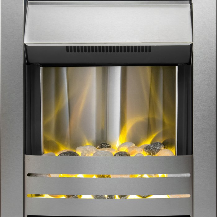 The Range | Adam Adam 2kW Helios Electric Fire in Brushed Steel Adam Adam 2kW Helios Electric Fire in Brushed Steel