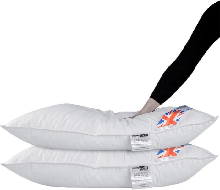 The Range | Homescapes Luxury Hotel Quality Super Microfibre Pillow Pair - White Homescapes Luxury Hotel Quality Super Microfibre Pillow Pair - White