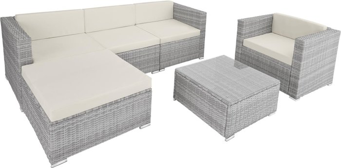 The Range | TECTAKE Tectake Rattan Garden Furniture Milano - Light Grey TECTAKE Tectake Rattan Garden Furniture Milano - Light Grey