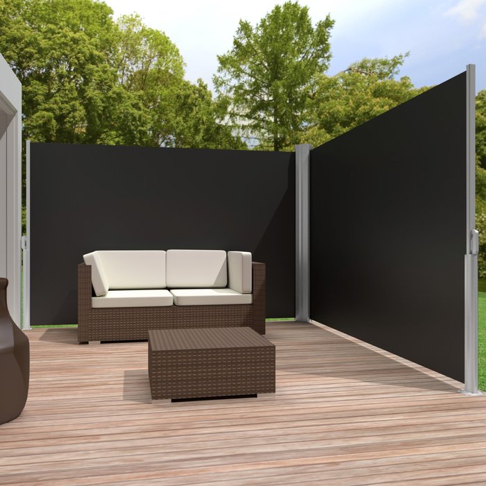 The Range | TECTAKE Tectake Double-sided Garden Privacy Screen With Retractable Awnings Black TECTAKE Tectake Double-sided Garden Privacy Screen With Retractable Awnings Black