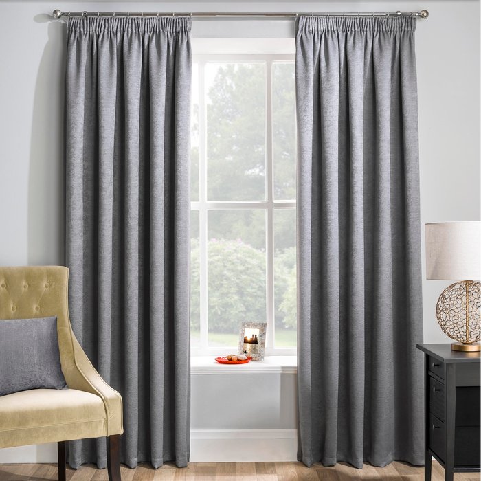 The Range | Enhanced Living Matrix Tape Top Thermal Noise reducing Dim Out Curtains - Grey / 183cm / 168cm Enhanced Living Matrix Tape Top Thermal Noise reducing Dim Out Curtains - Grey / 183cm / 168cm