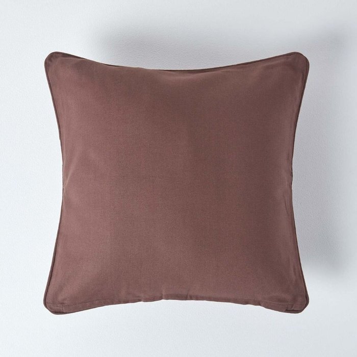 The Range | Homescapes Homescapes Cotton Plain Cushion Cover - Chocolate Homescapes Homescapes Cotton Plain Cushion Cover - Chocolate