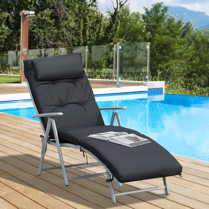 The Range | Outsunny Outdoor Patio Sun Lounger - Black Outsunny Outdoor Patio Sun Lounger - Black