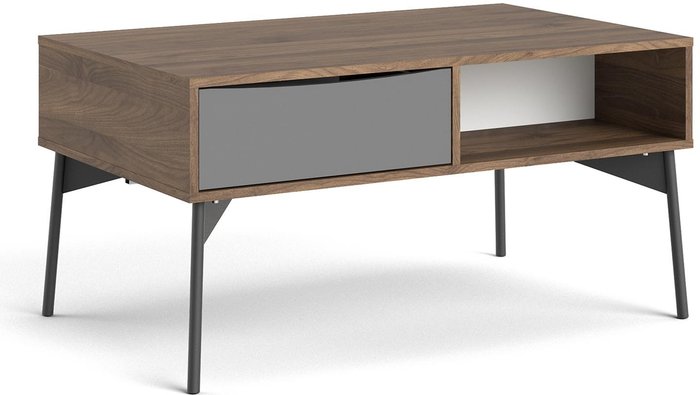 The Range | Fur Coffee Table With 1 Drawer In Grey White And Walnut Fur Coffee Table With 1 Drawer In Grey White And Walnut