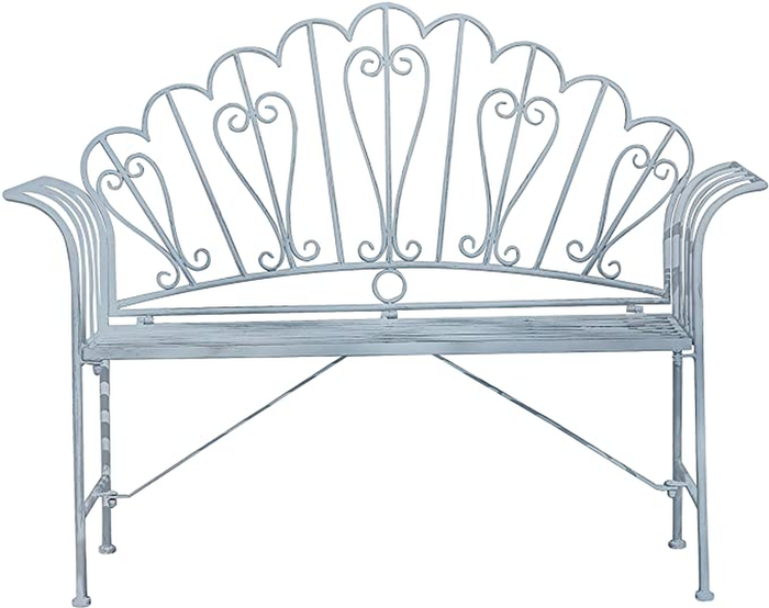 The Range | GlamHaus Foldable Shabby Chic Handmade Vintage (Barcelona) Garden Bench - Blue GlamHaus Foldable Shabby Chic Handmade Vintage (Barcelona) Garden Bench - Blue