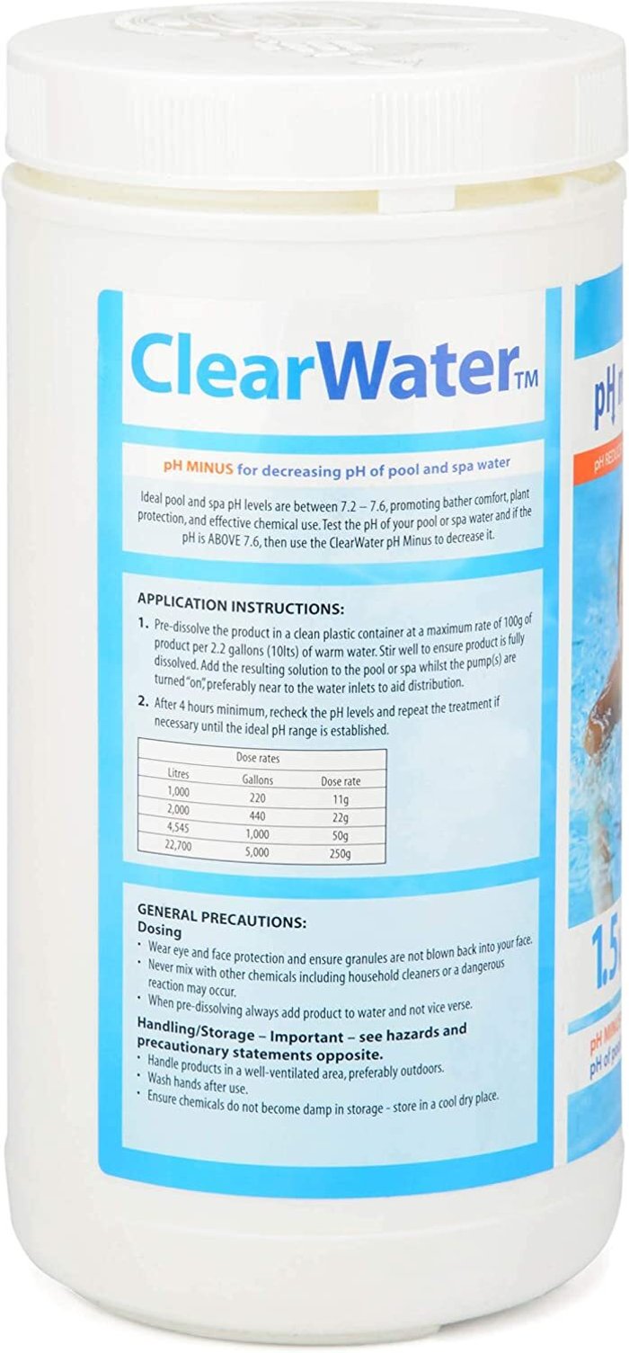 The Range | Samuel Alexander Clearwater 1.5kg CH0008 PH Minus Decreaser for Swimming Pool and Spa Treatment - Yellow Samuel Alexander Clearwater 1.5kg CH0008 PH Minus Decreaser for Swimming Pool and Spa Treatment - Yellow
