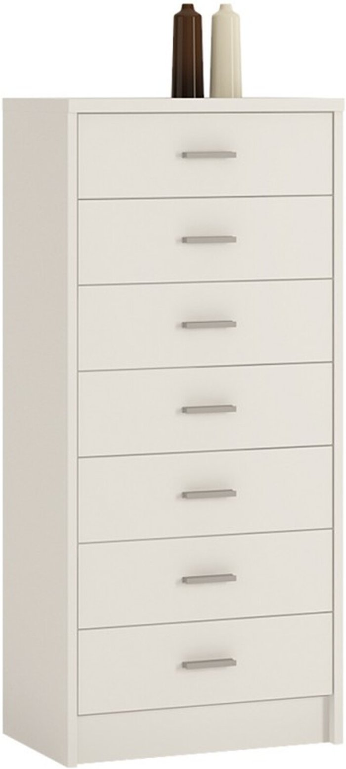 The Range | 7 Drawer Narrow Chest of Drawers - White 7 Drawer Narrow Chest of Drawers - White