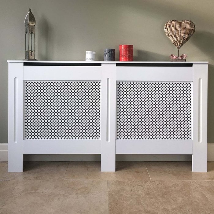The Range | At Home Comforts At Home Comforts Diamond Pattern Painted White Radiator Cover Large At Home Comforts At Home Comforts Diamond Pattern Painted White Radiator Cover Large