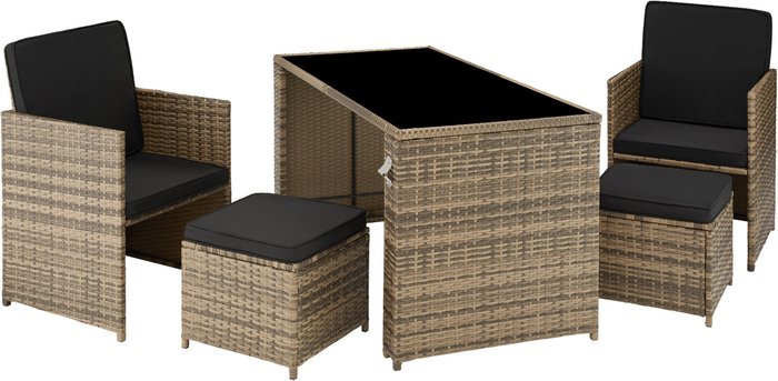 The Range | TECTAKE Tectake Palermo Rattan Seating Set - Cream TECTAKE Tectake Palermo Rattan Seating Set - Cream