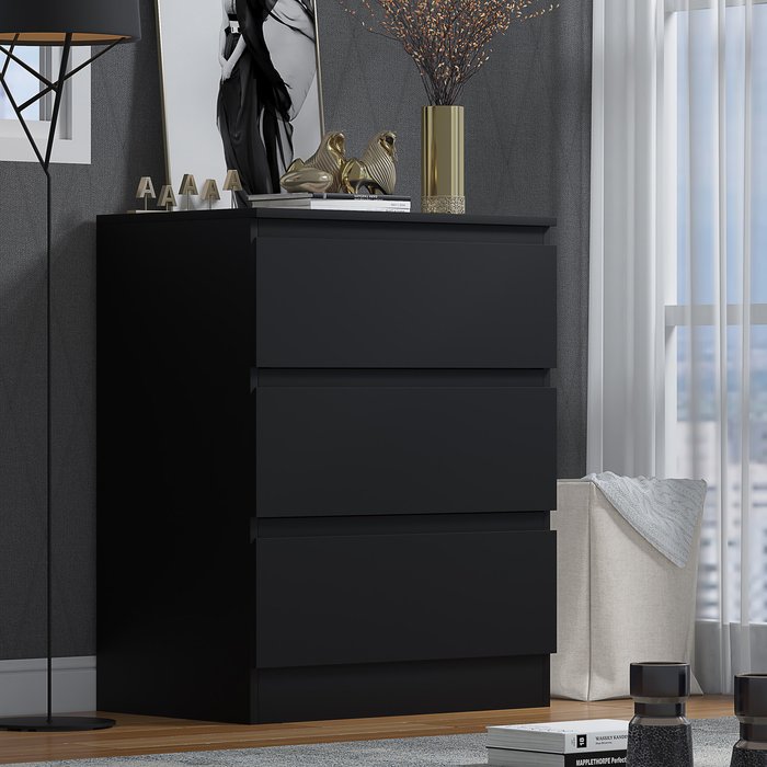 The Range | FWStyle Fwstyle Matt Black 3 Drawer Chest Of Drawers FWStyle Fwstyle Matt Black 3 Drawer Chest Of Drawers