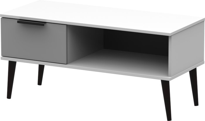 The Range | Hong Kong 1 Drawer Coffee Table - Grey Matt & White Matt / 74cm / Smooth Matt Hong Kong 1 Drawer Coffee Table - Grey Matt & White Matt / 74cm / Smooth Matt