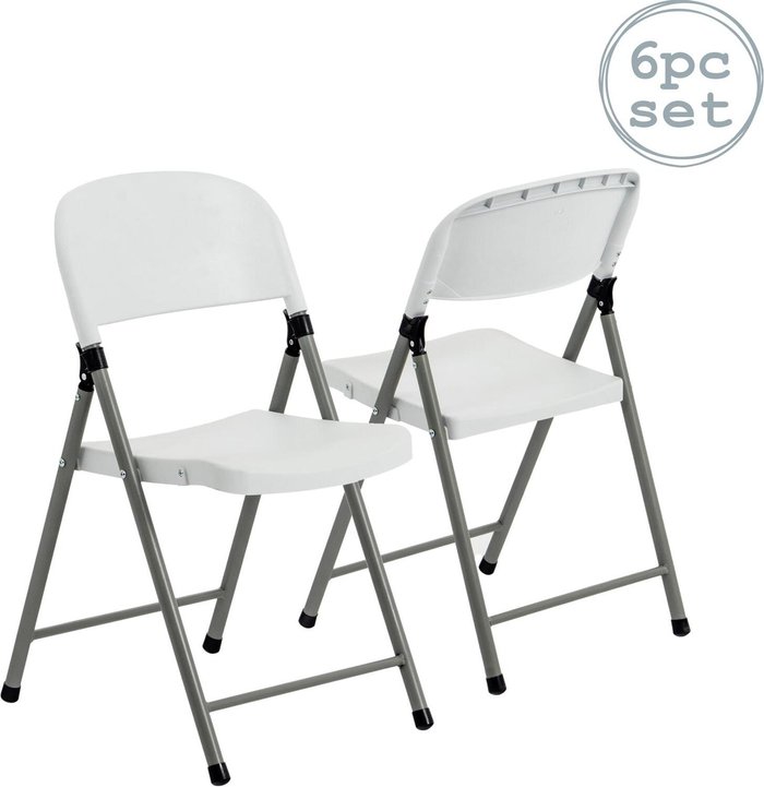 The Range | Harbour Housewares Folding Trestle Chairs - White / 22.8kg Harbour Housewares Folding Trestle Chairs - White / 22.8kg