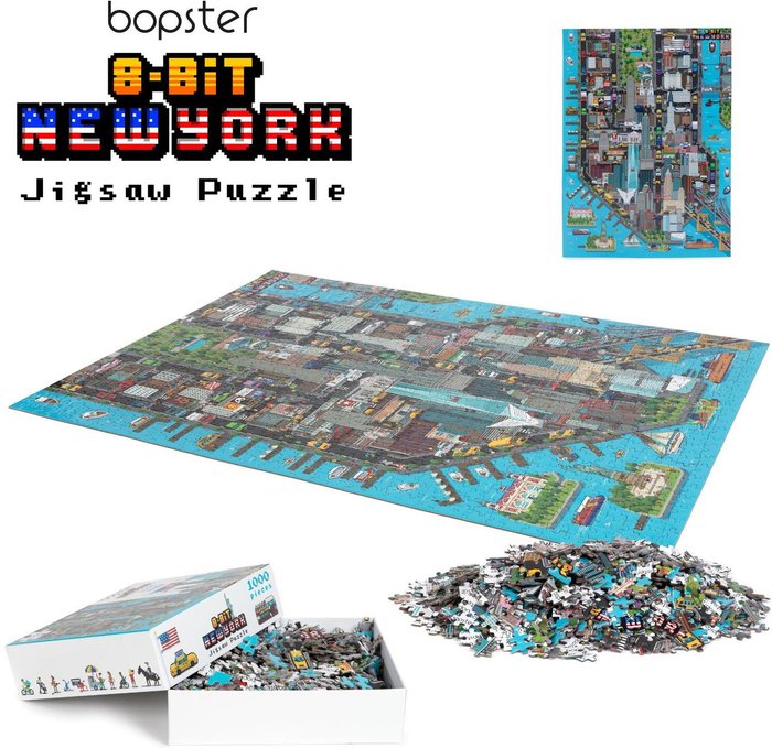 The Range | Bopster Bopster 8-bit Pixel Jigsaw Puzzle New York - 180 Piece Bopster Bopster 8-bit Pixel Jigsaw Puzzle New York - 180 Piece
