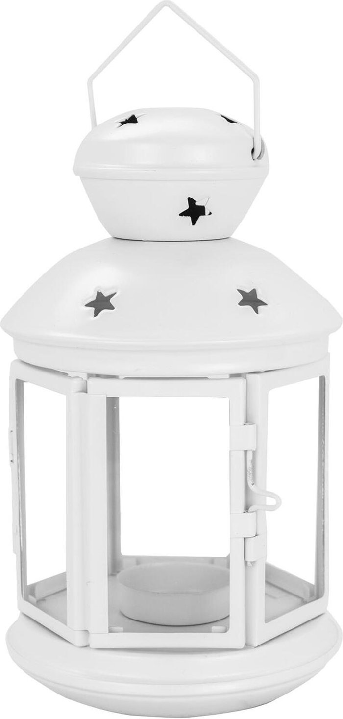 The Range | NICOLA SPRING Nicola Spring Metal Hanging Tealight Lantern - 20cm - White NICOLA SPRING Nicola Spring Metal Hanging Tealight Lantern - 20cm - White