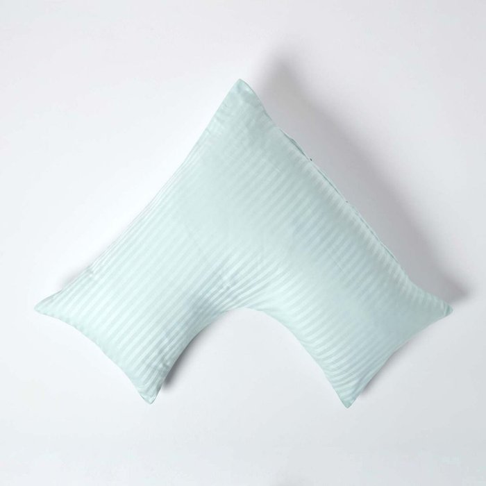 The Range | Homescapes 330 Thread Count Egyptian Cotton V Shape Pillowcase - Blue Homescapes 330 Thread Count Egyptian Cotton V Shape Pillowcase - Blue