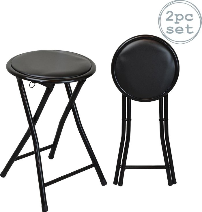 The Range | Harbour Housewares Harbour Housewares Padded Folding Stools - Pack of 2 - Black Harbour Housewares Harbour Housewares Padded Folding Stools - Pack of 2 - Black