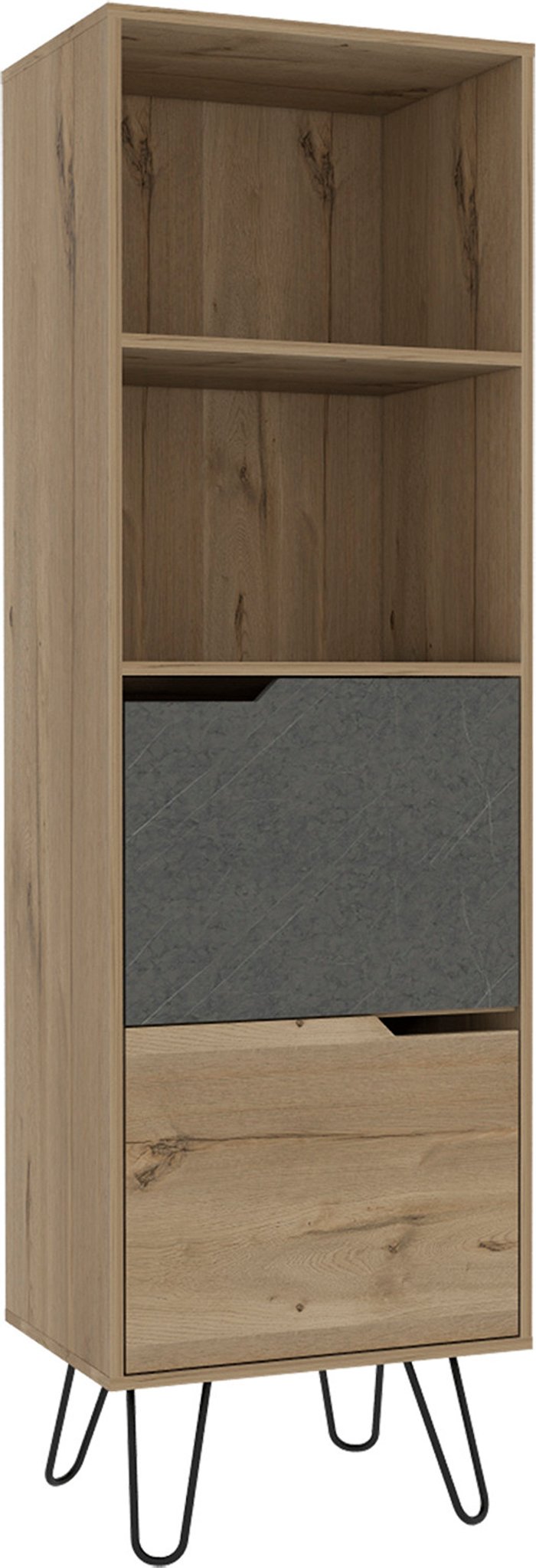 The Range | Core Products Manhattan Tall Bookcase With 2 Doors - Bleached pine and stone effect Core Products Manhattan Tall Bookcase With 2 Doors - Bleached pine and stone effect