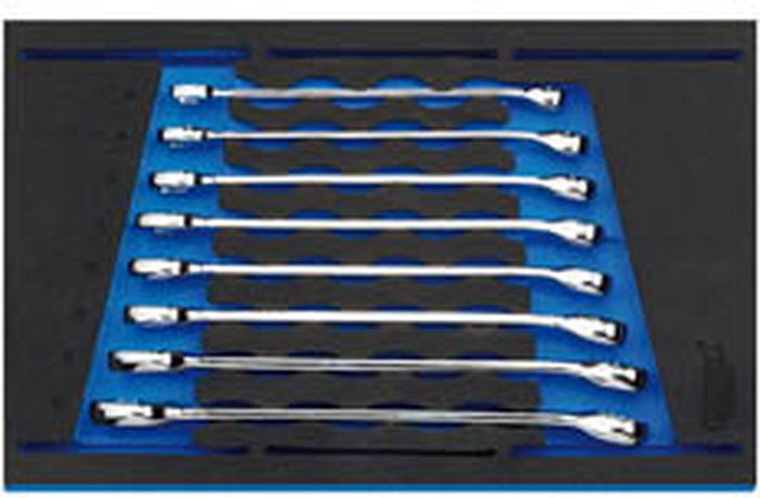 The Range | Draper Draper Combination Spanner Set In 1/4 Drawer EVA Insert Tray (8 Piece) Draper Draper Combination Spanner Set In 1/4 Drawer EVA Insert Tray (8 Piece)