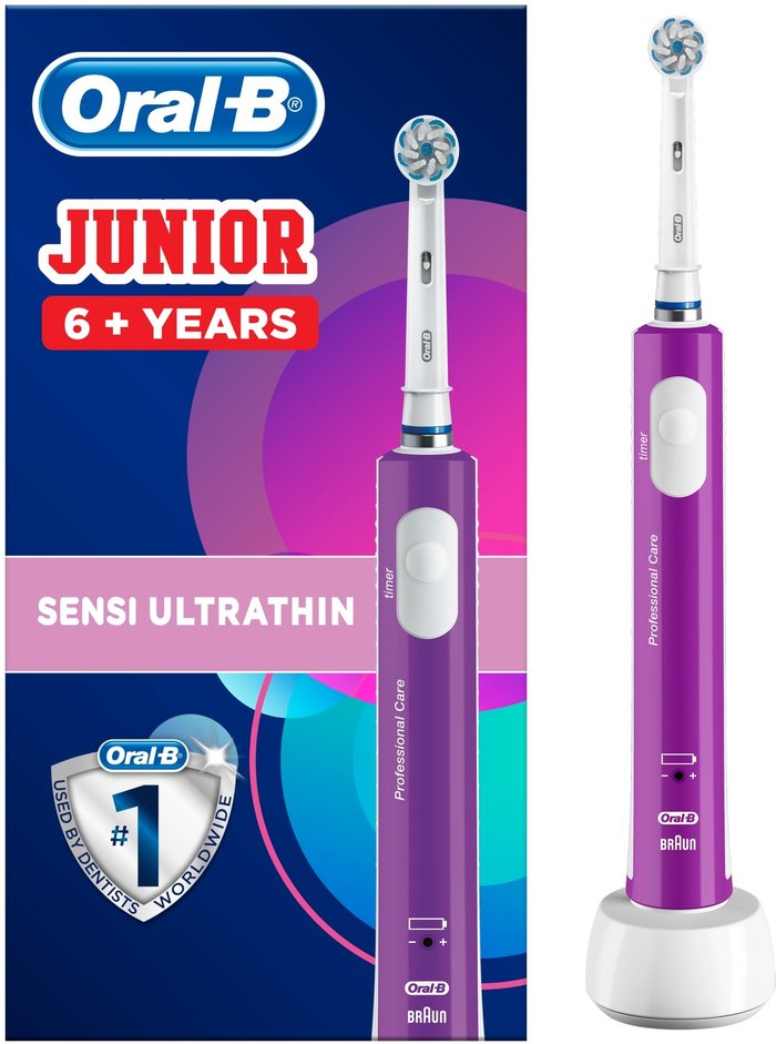 The Range | Oral B Oral B Junior Age 6 Plus Rechargeable Electric Toothbrush - Purple Oral B Oral B Junior Age 6 Plus Rechargeable Electric Toothbrush - Purple