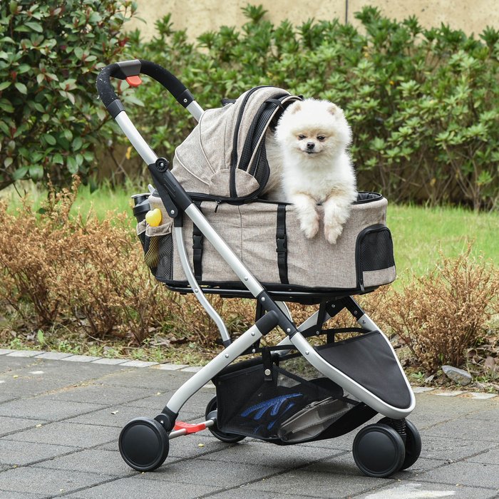 The Range | PawHut PawHut 2-in-1 Foldable Pet Stroller/Carrying Bag - Brown PawHut PawHut 2-in-1 Foldable Pet Stroller/Carrying Bag - Brown