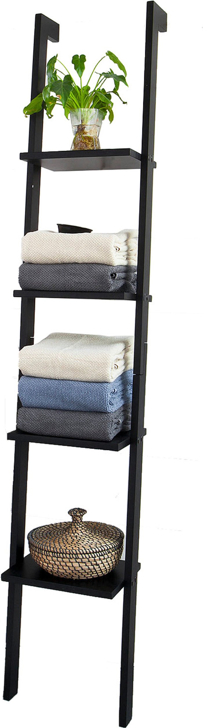 The Range | SoBuy SoBuy Modern 4 Tiers Wood Ladder Shelf Black - Black SoBuy SoBuy Modern 4 Tiers Wood Ladder Shelf Black - Black