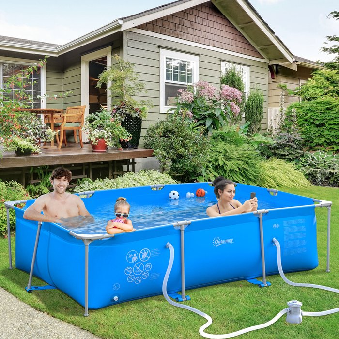 The Range | Outsunny Steel Frame Swimming Pool - Blue / 152cm Outsunny Steel Frame Swimming Pool - Blue / 152cm