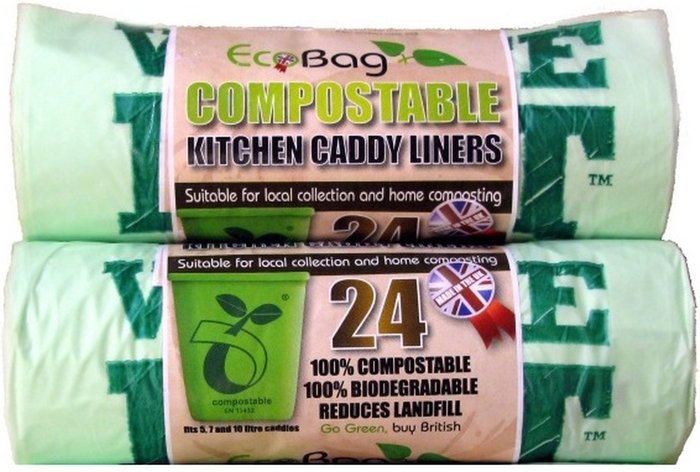 The Range | EcoBag Compostable Kitchen Caddy Liners x24 10L - Green / 2 / 400g EcoBag Compostable Kitchen Caddy Liners x24 10L - Green / 2 / 400g