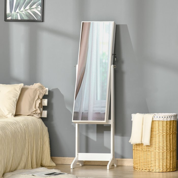 The Range | HOMCOM Jewellery Cabinet with Full-Length Mirror - White HOMCOM Jewellery Cabinet with Full-Length Mirror - White