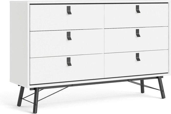 The Range | Furniture To Go Ry Wide 6-Drawer Chest of Drawers - White Furniture To Go Ry Wide 6-Drawer Chest of Drawers - White