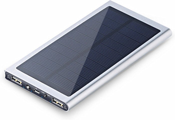 The Range | Ultra Thin Solar Dual USB Power Bank 10000mAh - Silver Ultra Thin Solar Dual USB Power Bank 10000mAh - Silver