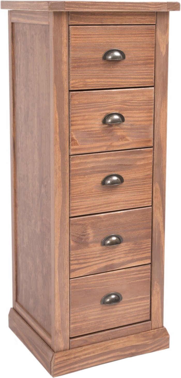 The Range | Cabinet Bits Tirolo 5 Drawer Narrow Chest - Brown / Cup Cabinet Bits Tirolo 5 Drawer Narrow Chest - Brown / Cup