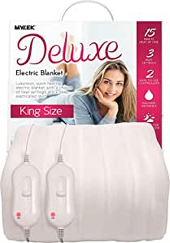 The Range | MYLEK Mylek Electric Blanket King Bed Fitted Heated Mattress Cover Dual Control With Elasticated Skirt - Size 200 X 152Cm MYLEK Mylek Electric Blanket King Bed Fitted Heated Mattress Cover Dual Control With Elasticated Skirt - Size 200 X 152Cm